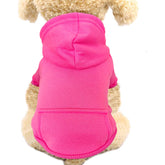 JECIKELON winter dog hoodie rose red front view for cozy outdoor walks
