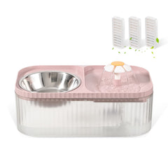 JEERAMIA flower waterfall pink design entices pets to drink more water.