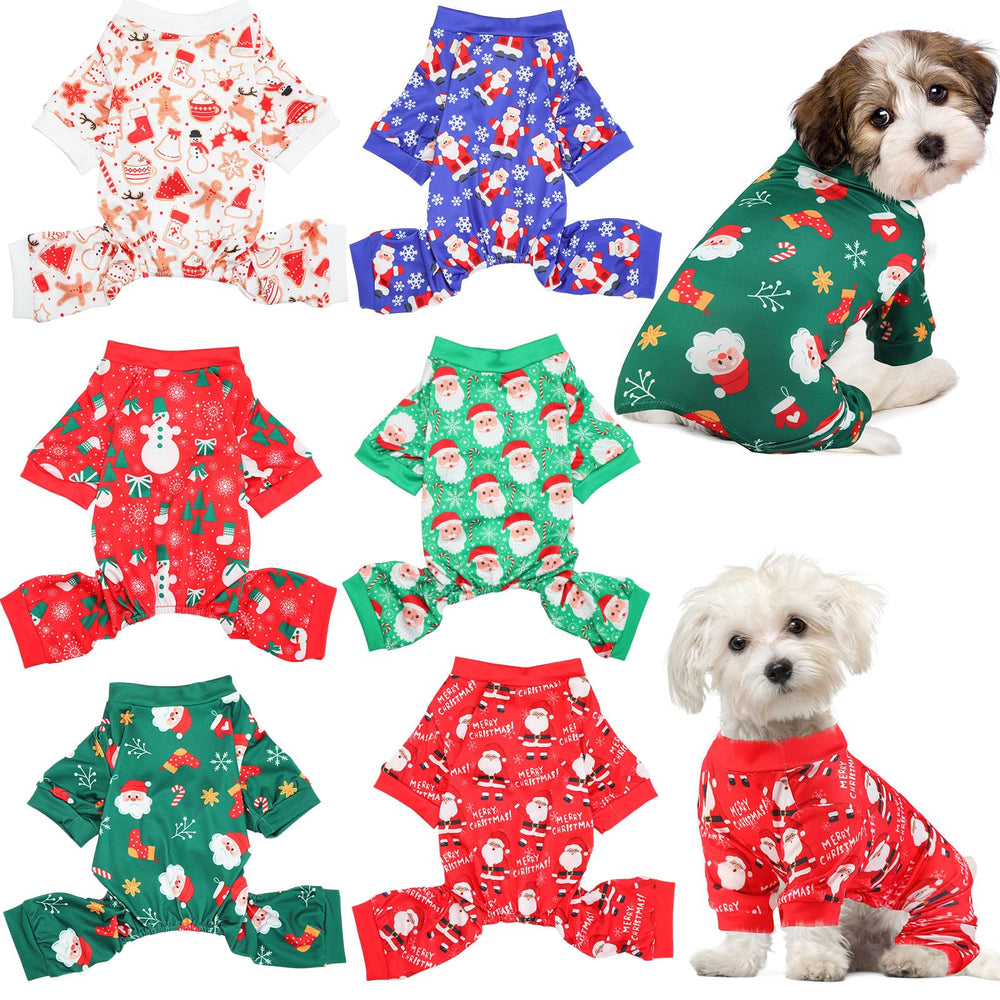 Jeere dog pajamas Santa pattern keep your pup cozy during festive Christmas celebrations.