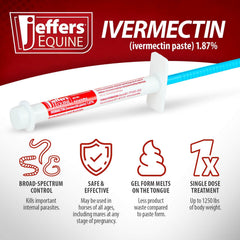 Jeffers dewormer suited for foals and horses as part of routine care