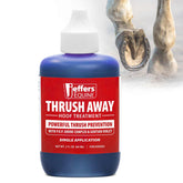 Jeffers Thrush Away bottle with iodine hoof solution for routine hoof care and cleanliness.