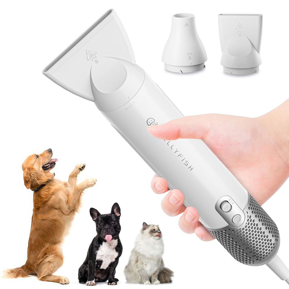 Jellyfish dog hair dryer front view for fast grooming