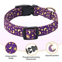 Jelwuion Cotton dog collar size-adjustable for comfortable fit across breeds.