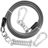 Jenico dog tie-out cable 10ft with swivel hook ensures secure outdoor play and tangle-free movement.
