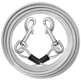 Jenico dog tie out cable 15ft steel-core for strong yard control.
