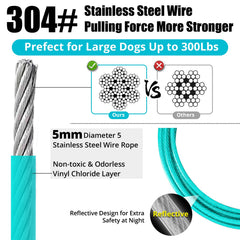 jenico dog tie out cable 15ft offering extended space for roaming