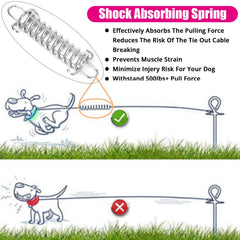 jenico dog tie out cable 395-degree swivel minimizes tangles.