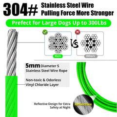 Jenico dog tie out cable PVC coating provides weather resistance and safe handling