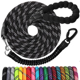 Jenico Long Dog Leash 15ft with bungee for smoother, calmer walks.
