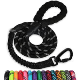 Jenico Rope Dog Leash 3FT with shock absorbing bungee for smoother walks and comfort