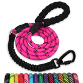 Jenico Rope Dog Leash 5ft pink handle provides comfortable grip for long walks.