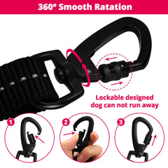 Jenico Rope Dog Leash 5ft pink reflective thread enhances nighttime visibility.