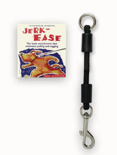 JERK-EASE bungee leash extension in use shows controlled walking with reduced pull