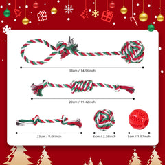 Jestrem Christmas dog toys 13-pack rope-toy-closeup durable cotton ropes for chewing fun