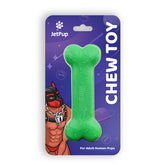 JetPup Green Bone chew toy closeup showing glossy silicone surface for safe tactile use