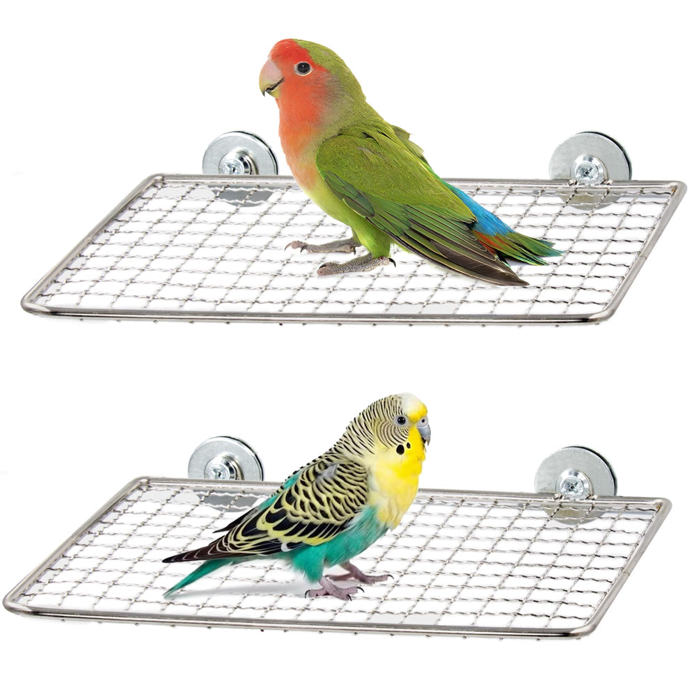 Jevnd bird perch open-grid provides improved airflow and easier droppings removal for healthier cages.