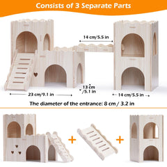 Jevnd double-decker hamster hut castle shows two levels for exploration and enrichment