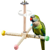 Jevnd large bird stand perch toy spins on four perches for interactive enrichment