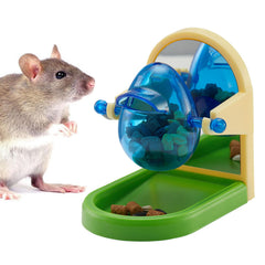 Jevnd rat enrichment toy attached to cage promotes mental stimulation during playtime.