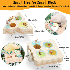 Jevnd wooden small bird foraging toy triangle lid-open design boosts problem solving and enrichment.