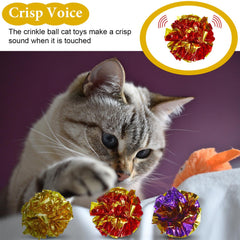 Jexine 1.69-inch cat ball closeup highlights safe, lightweight design.