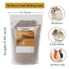 JFWOD bath-tub scene — small pet enjoys desert sand bath for relaxation.