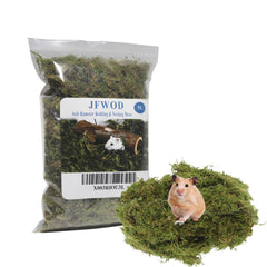 JFWOD forest moss bedding close-up shows soft, absorbent moss for small pets.