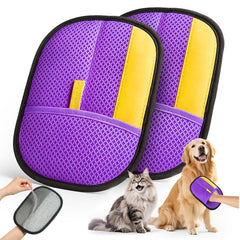 JGLXF pet hair removal gloves in purple pack for quick fur pickup on fabric surfaces