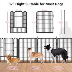 Jhsomdr dog playpen automatic door lock prevents escapes during playtime