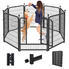 Jhsomdr dog playpen front view shows spacious containment for pets