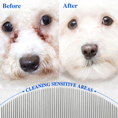 Jigfew eye comb close-up highlights 61 ultra-fine teeth for precise debris removal.
