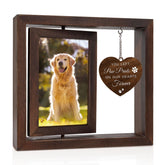 Jigfoxy dog memorial frame rotating display keeps 4x6 memories accessible