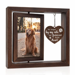 Jigfoxy dog memorial frame rotating wooden design highlights cherished 4x6 memories