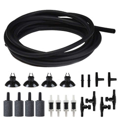 JIH Aquarium Air Pump Accessories Set 25ft tubing coiled for easy tank aeration setup