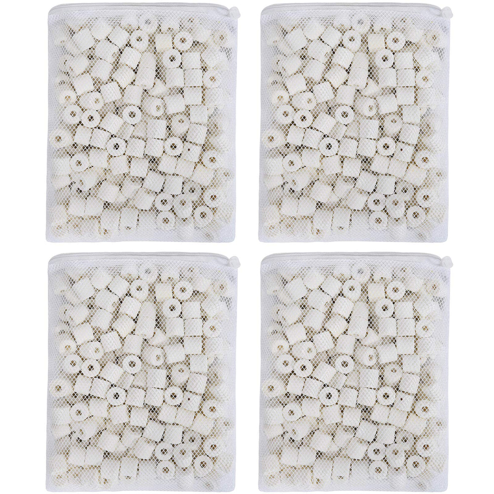 JIH Aquarium Bio Ceramic Rings in bags optimize biological filtration for ponds.