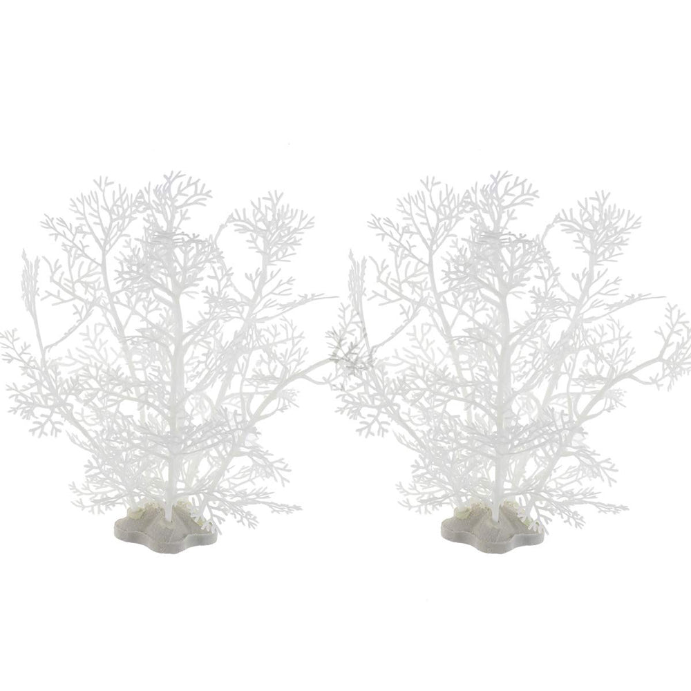 JIH aquarium plastic plant 8 inch pair in tank adds vibrant life