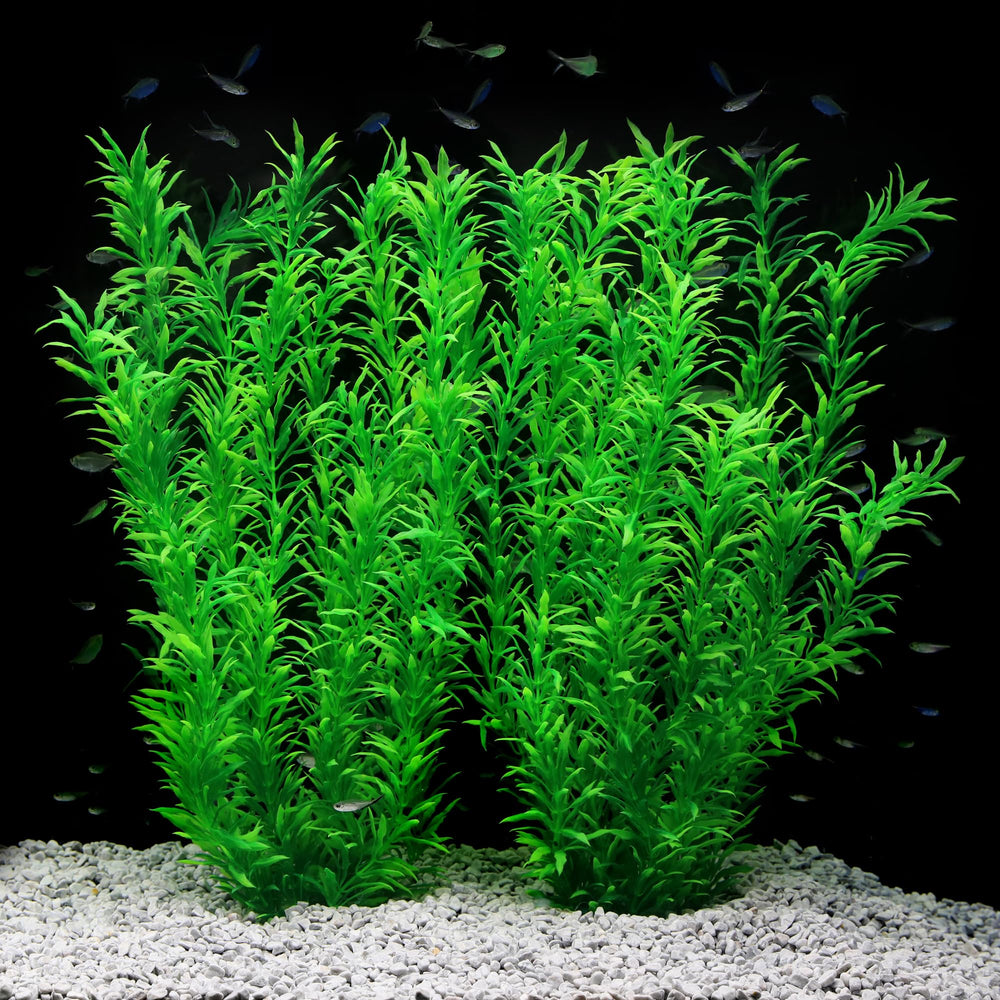 JIHAQUA tall 21-inch green aquarium plant shows lifelike leaves for natural tank scenery.