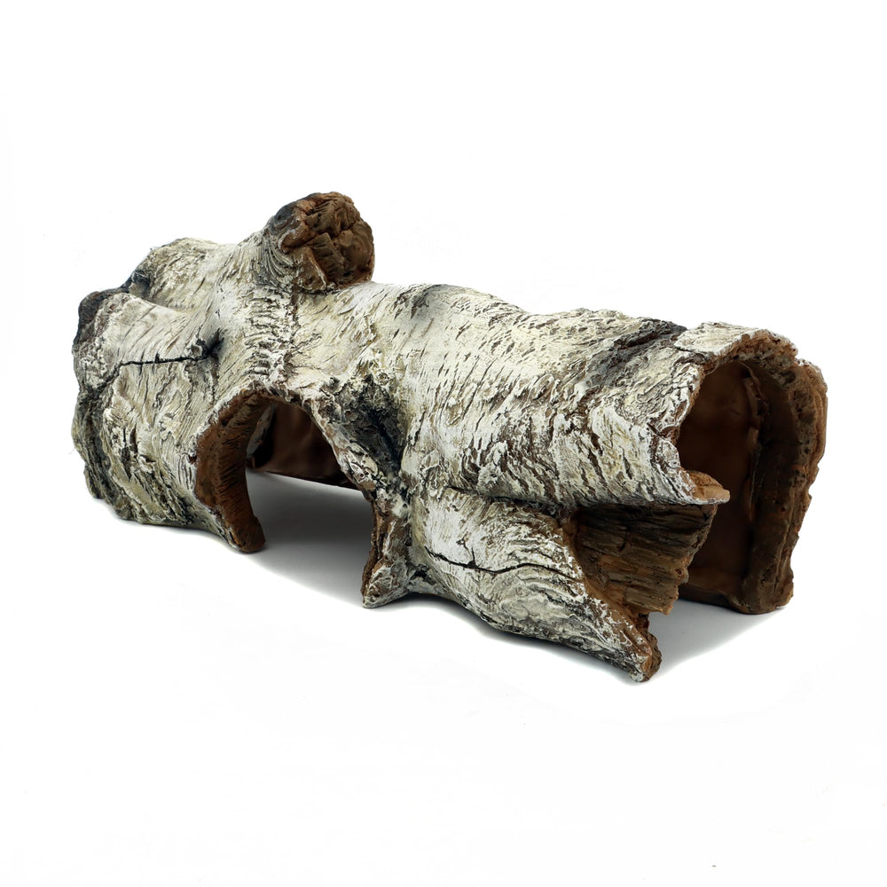JIHAQUA resin bark hide front view provides natural shelter for small reptiles.