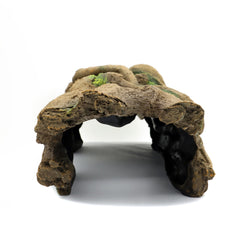 JIHAQUA bark hide top view supports top-down viewing angles in terrariums.