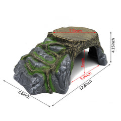 JIHAQUA reptile hideout rock texture blends with terrarium.