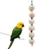 Jinkoozz Bird Chewing Toy: Sola ball assembly promotes natural chewing and foraging play.