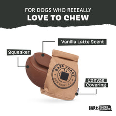 BarkBox Jitter Pug Coffee Bean tearable cover reveals surprise inside.