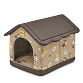 Jiupety Indoor Dog House XL front view shows a cozy, secure den for pets.