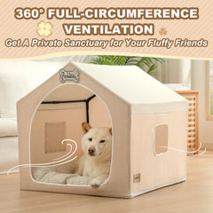 Jiupety dog tent cover shows a breathable cave for restful play.