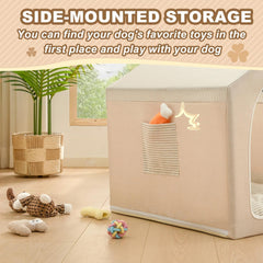 Jiupety foldable dog house design enables easy storage and travel.