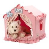 Jiupety indoor dog house frame shows sturdy construction for stable, cozy shelter