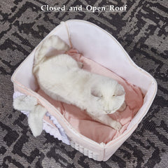 Jiupety Rabbit Cat House door entry demonstrates easy access for pets.