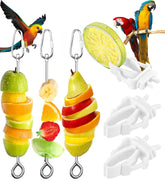 JIURUN bird treats skewer hanging feeder keeps fresh fruit accessible for parakeets.