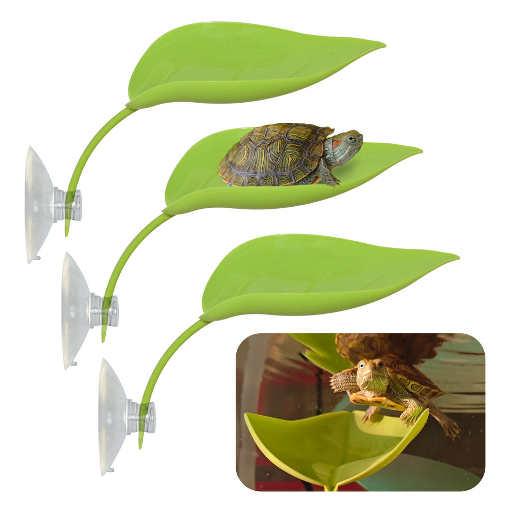 JJMOLLE Turtle Basking Platform Green 3-Pack provides stable basking surfaces for turtles.