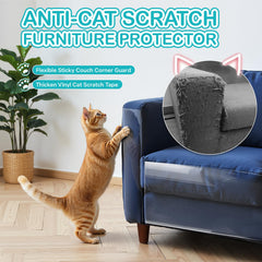 JKLMN clear vinyl couch protector corner detail showing discreet protection